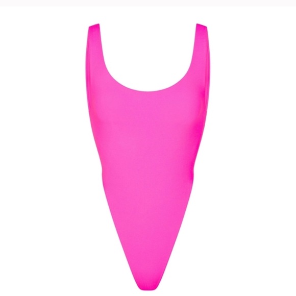 Fits Everybody High Cut Bodysuit in Neon Pink NWT - Picture 10 of 12